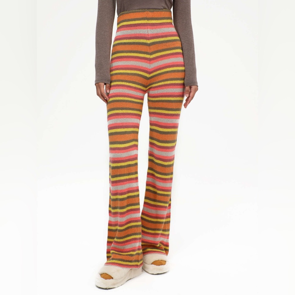 🍏Cider, LIKE NEW, Multicolor Striped Flare Pants🍏